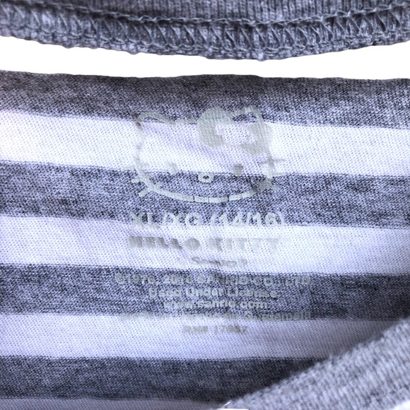 Hello Kitty Brand Shirt striped with hello kitty face on front - Picture 3 of 6